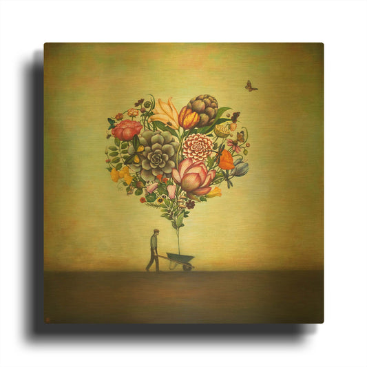 'Big Heart Botany' By Duy Huynh Gold Metal Wall Art