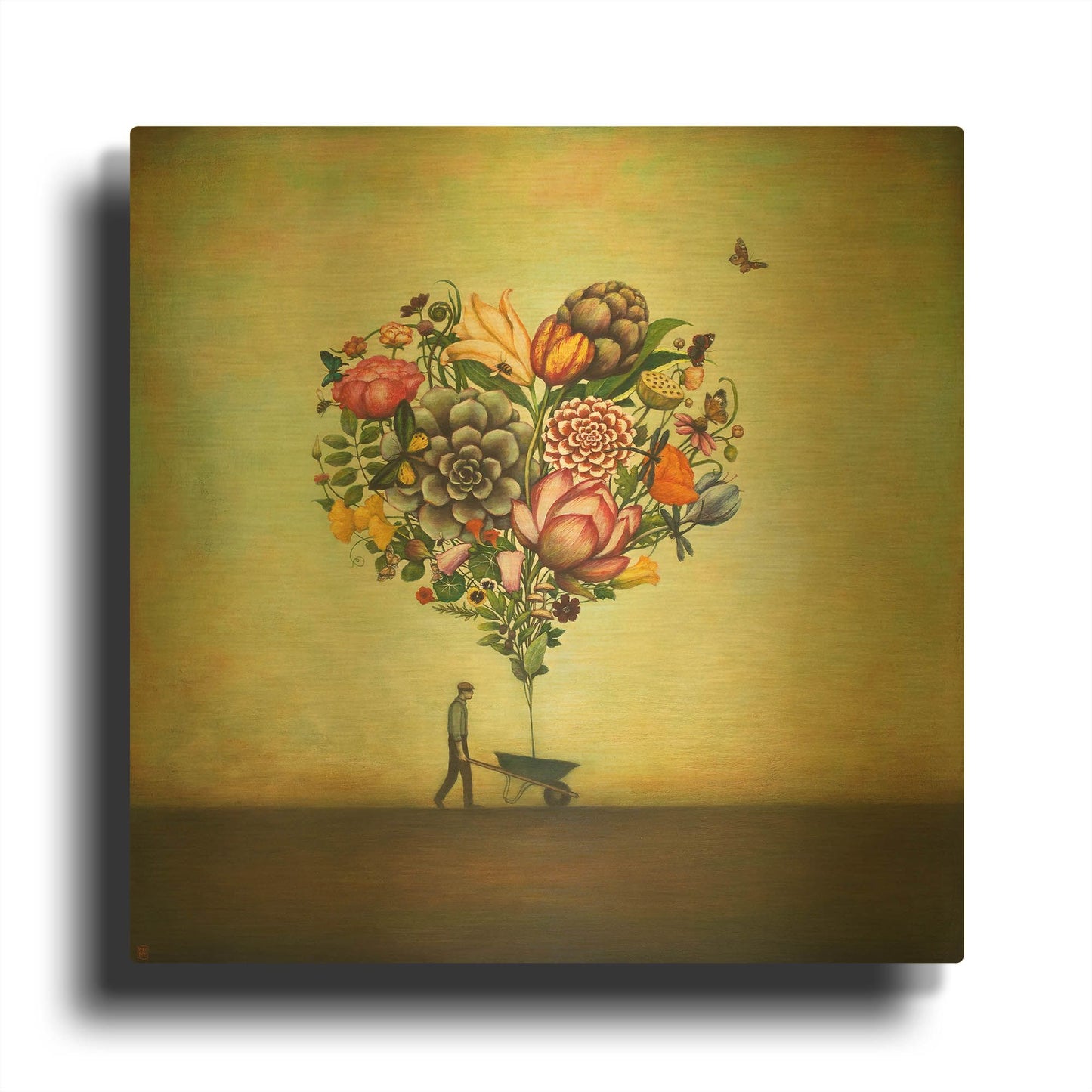 'Big Heart Botany' By Duy Huynh Gold Metal Wall Art
