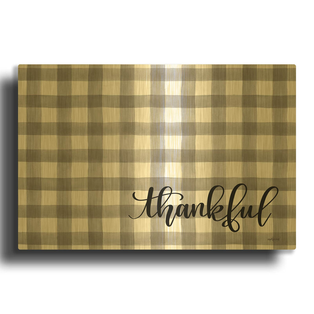 'Thankful' By Imperfect Dust Gold Metal Wall Art