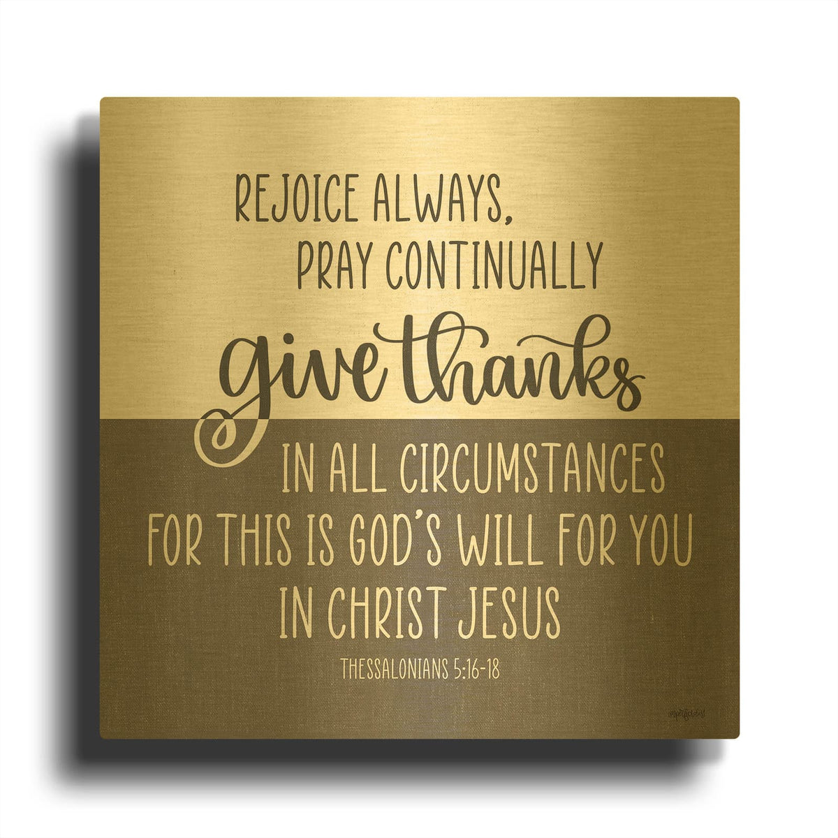 'Give Thanks' By Imperfect Dust Gold Metal Wall Art