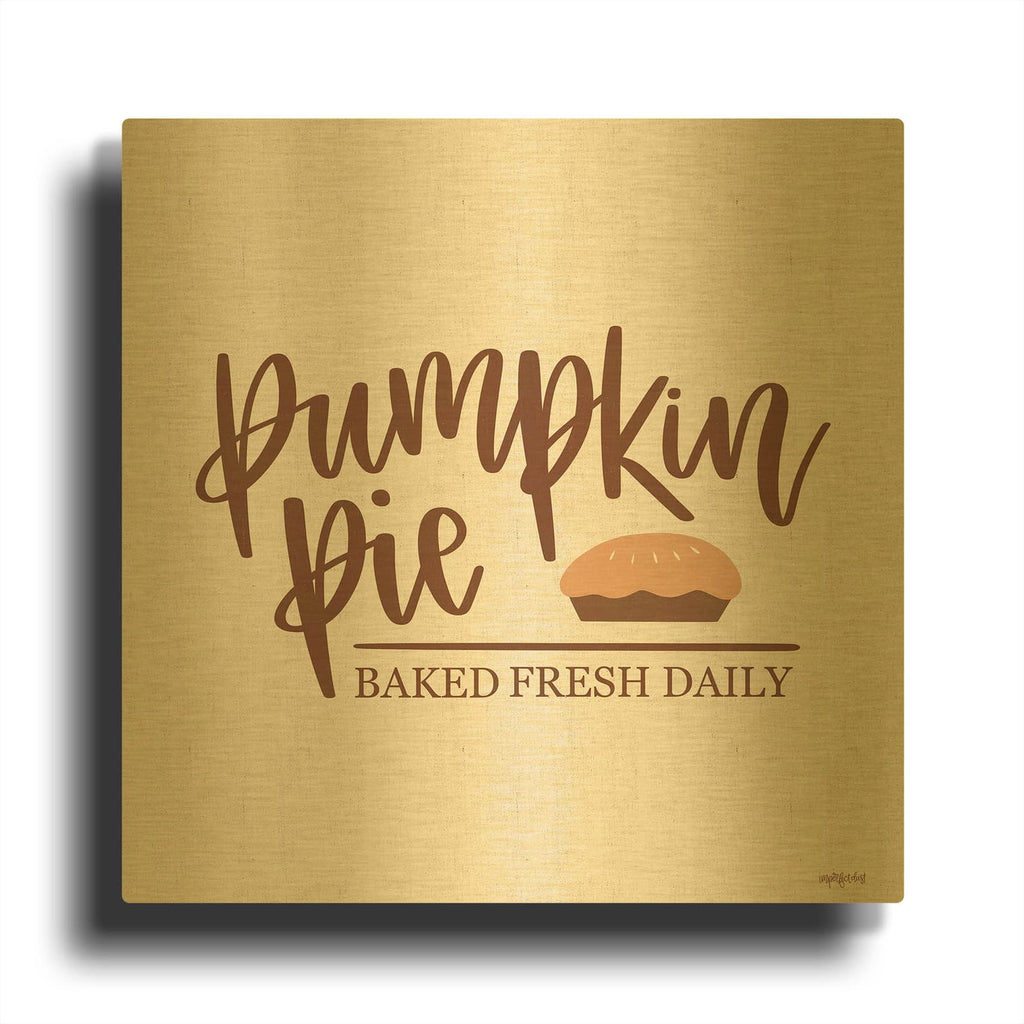 'Pumpkin Pie' By Imperfect Dust Gold Metal Wall Art