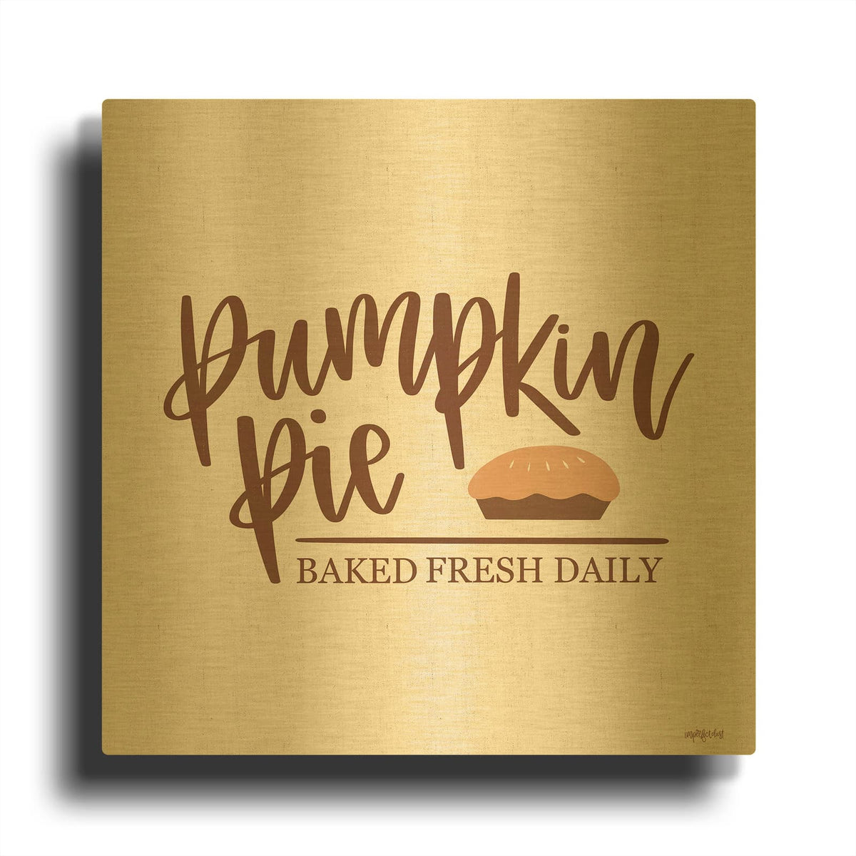 'Pumpkin Pie' By Imperfect Dust Gold Metal Wall Art