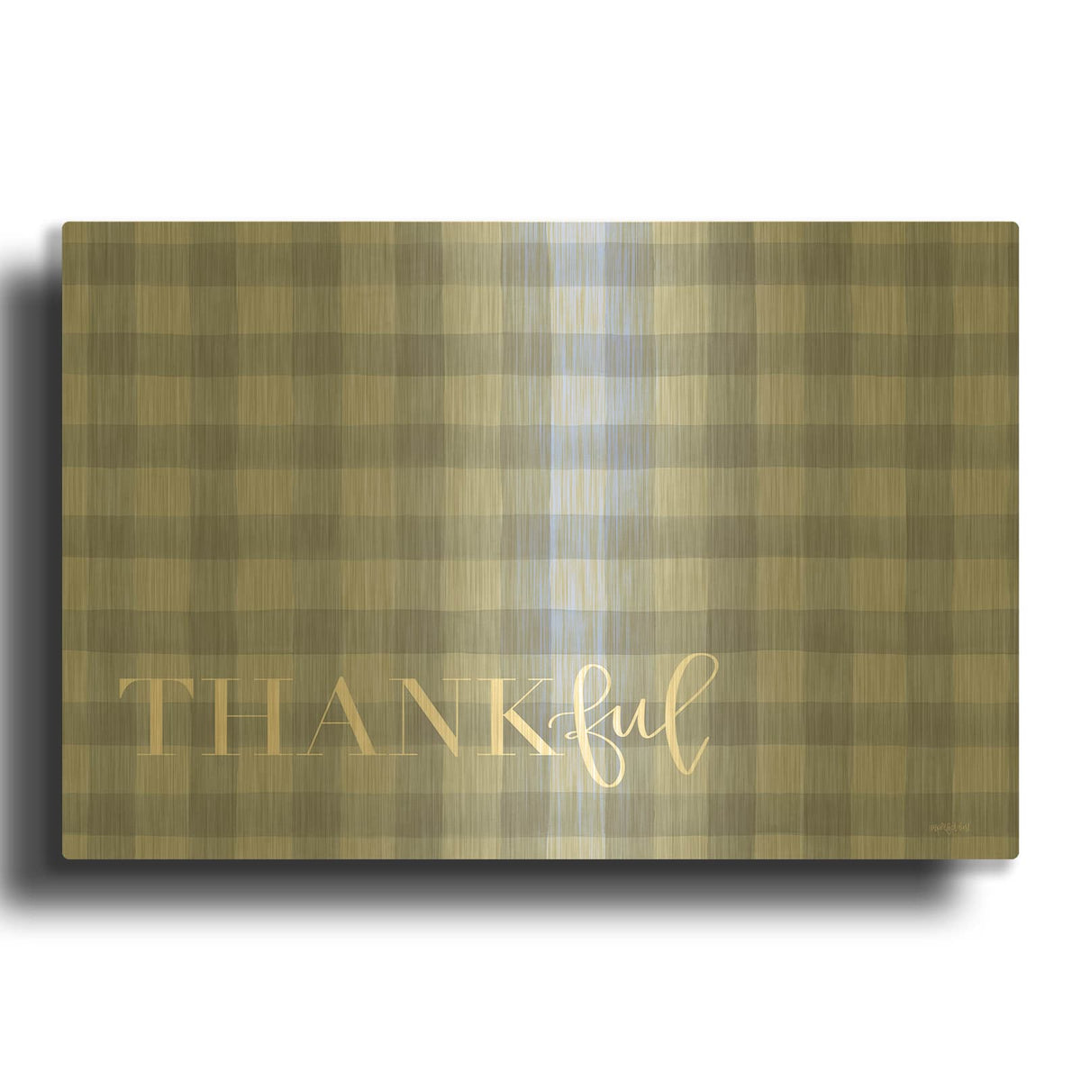 'Thankful II' By Imperfect Dust Gold Metal Wall Art