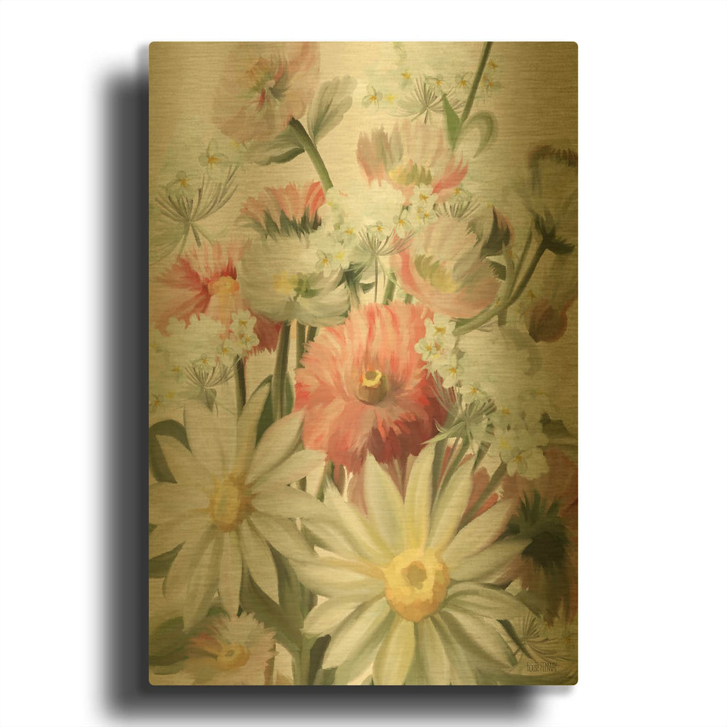 'Summer Wildflowers' By House Fenway Gold Metal Wall Art