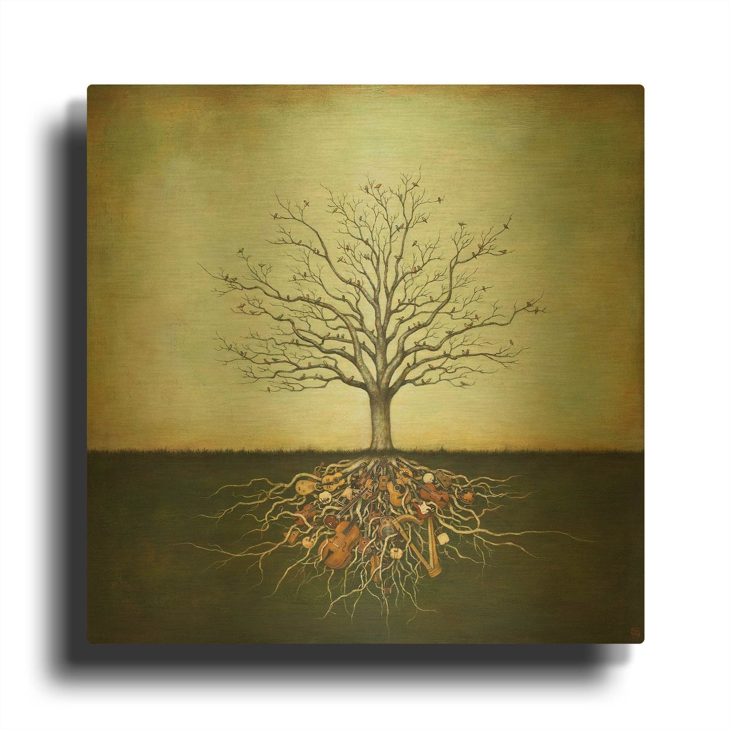 'Strung Together' By Duy Huynh Gold Metal Wall Art