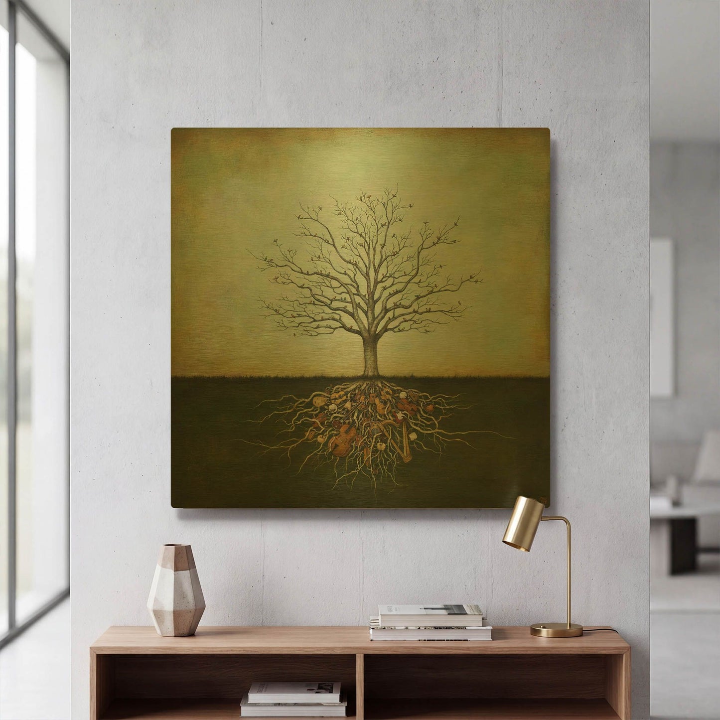 'Strung Together' By Duy Huynh Gold Metal Wall Art