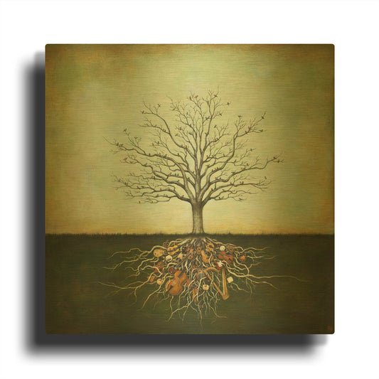 'Strung Together' By Duy Huynh Gold Metal Wall Art