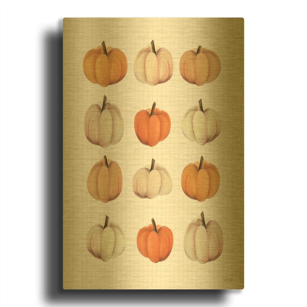 'Lots Of Pumpkins' By House Fenway Gold Metal Wall Art