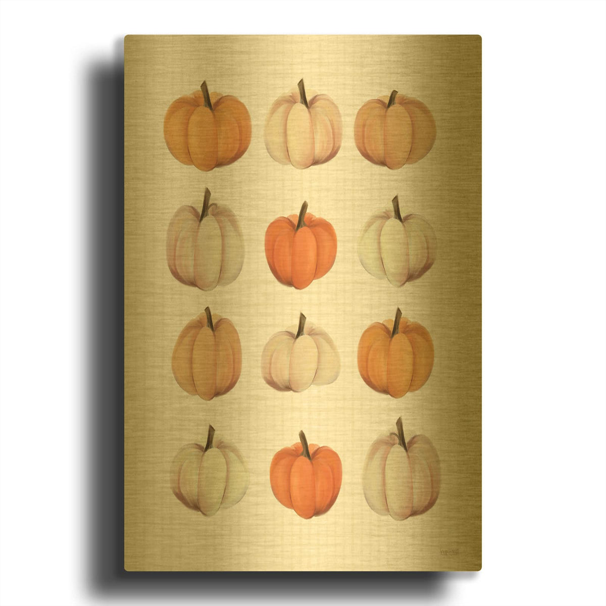 'Lots Of Pumpkins' By House Fenway Gold Metal Wall Art