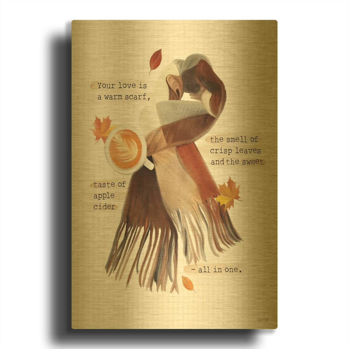 'Autumn Love' By House Fenway Gold Metal Wall Art