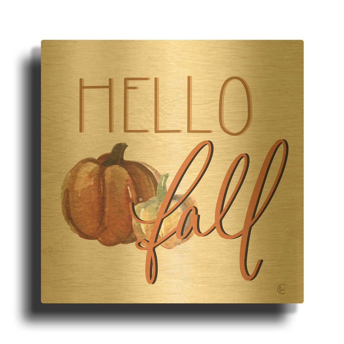 'Hello Fall' By Fearfully Made Gold Metal Wall Art