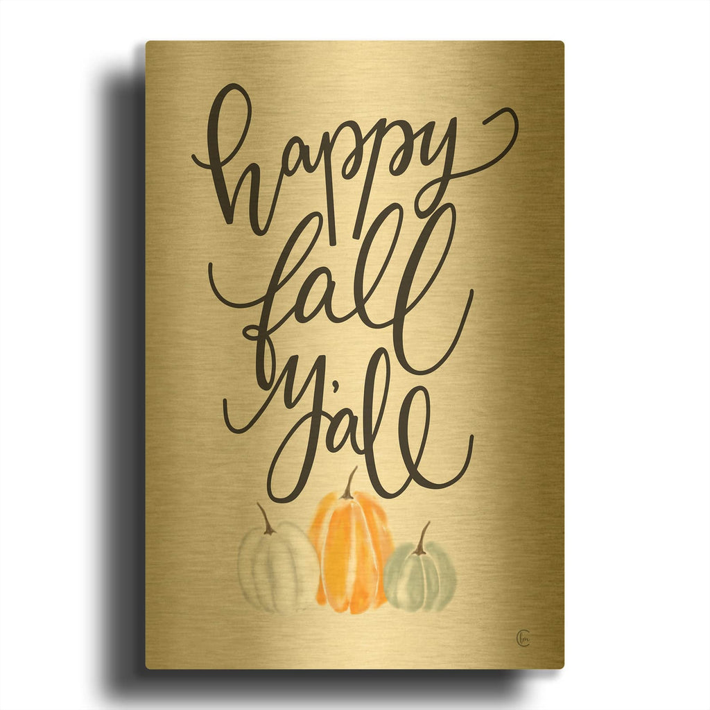'Happy Fall Y' By Fearfully Made Gold Metal Wall Art