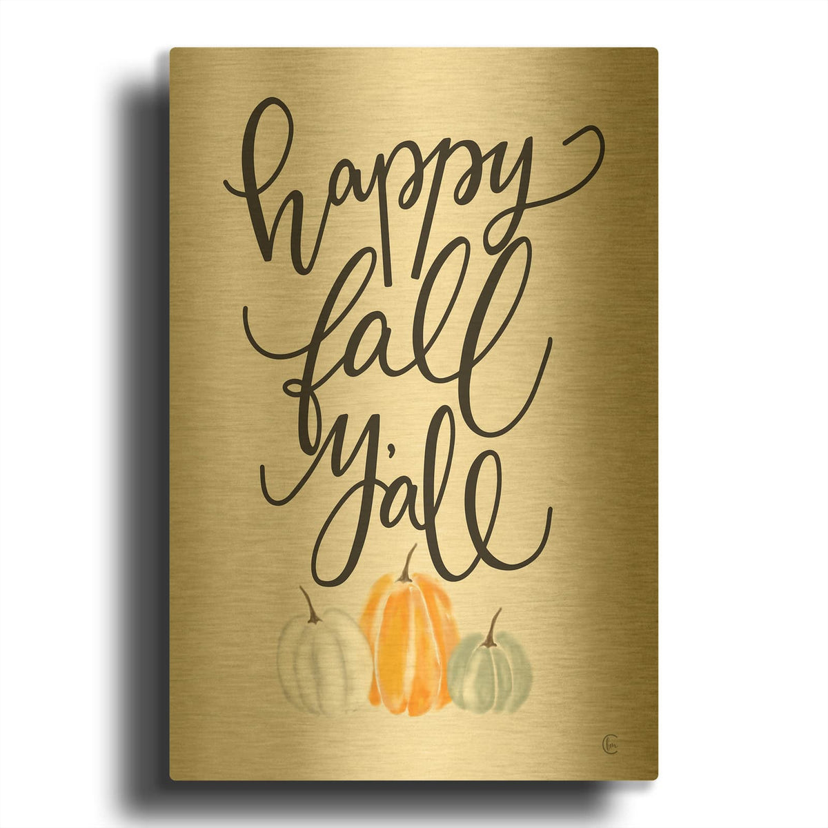 'Happy Fall Y' By Fearfully Made Gold Metal Wall Art