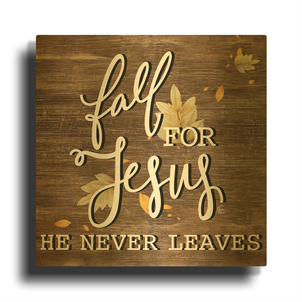'Fall For Jesus' By Fearfully Made Gold Metal Wall Art