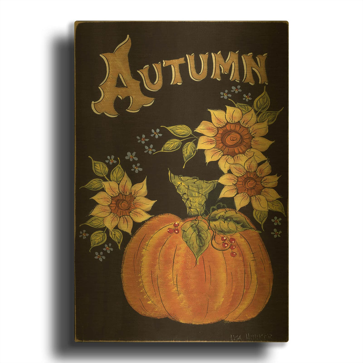 'Autumn' By Lisa Hilliker Gold Metal Wall Art
