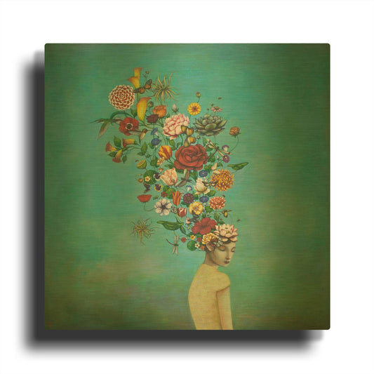 'A Mindful Garden' By Duy Huynh Gold Metal Wall Art