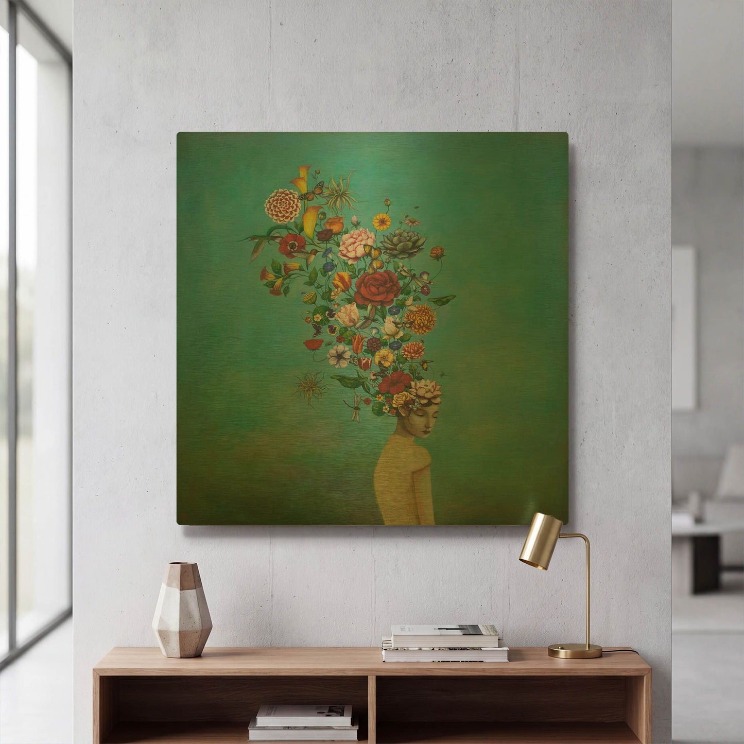 'A Mindful Garden' By Duy Huynh Gold Metal Wall Art