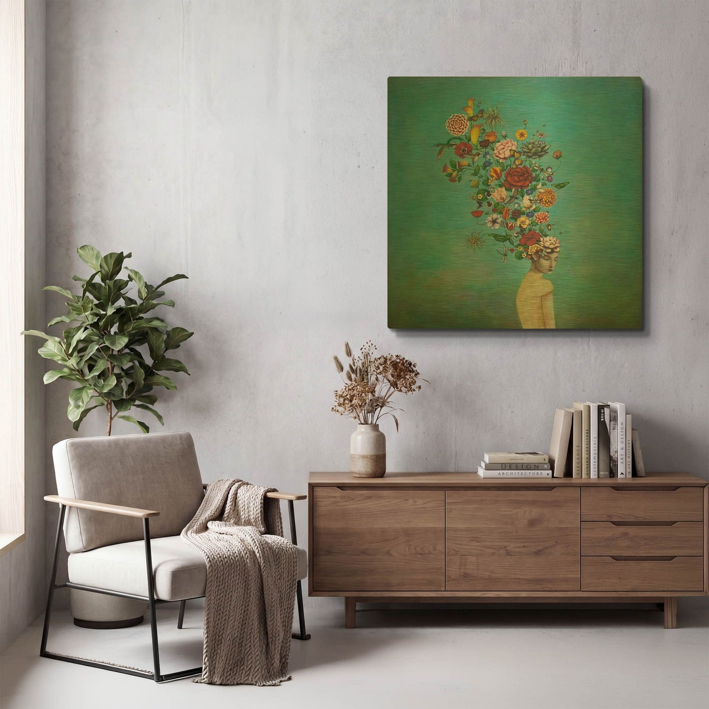 'A Mindful Garden' By Duy Huynh Gold Metal Wall Art