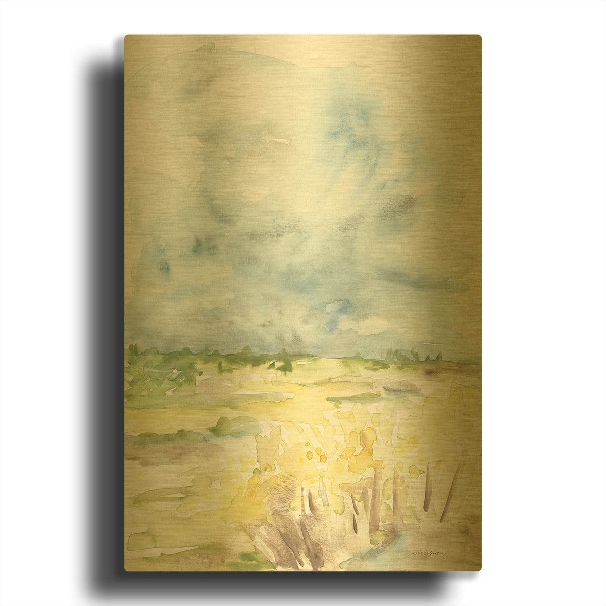 'Wheat Field' By Kamdon Kreations Gold Metal Wall Art