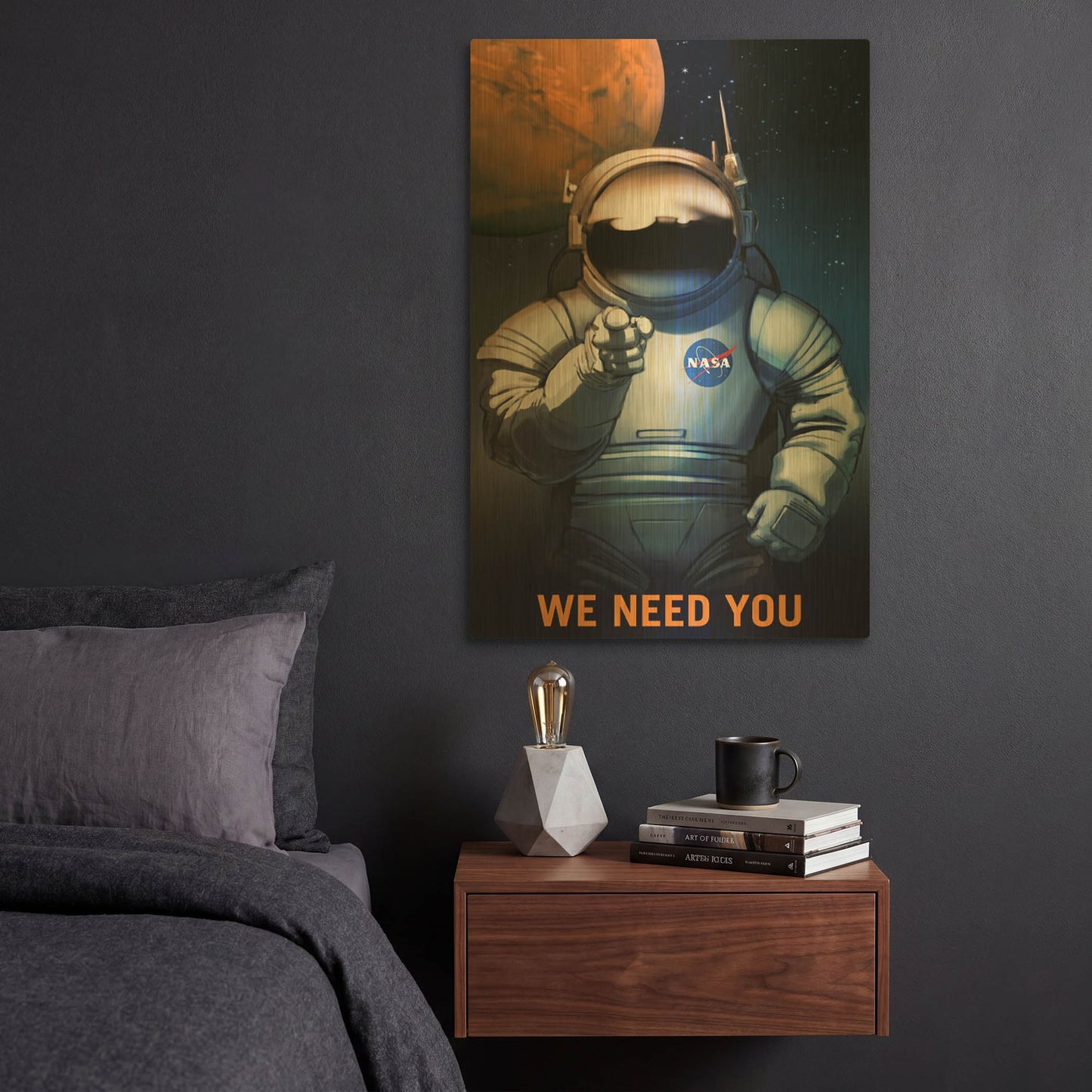 'P08 We Need You Nasa Recruitment Poster' By NASA Posters Gold Metal Wall Art
