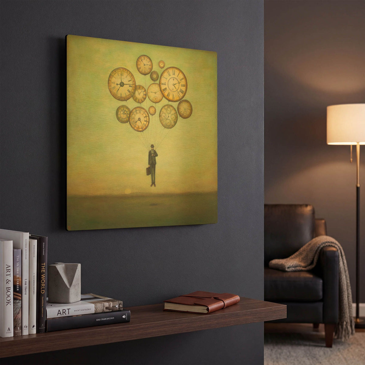 'Waiting for Time to Fly' By Duy Huynh Gold Metal Wall Art