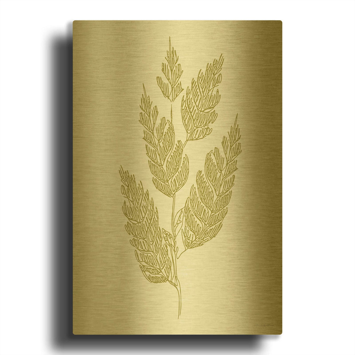 'Spring Sprig' By Kamdon Kreations Gold Metal Wall Art