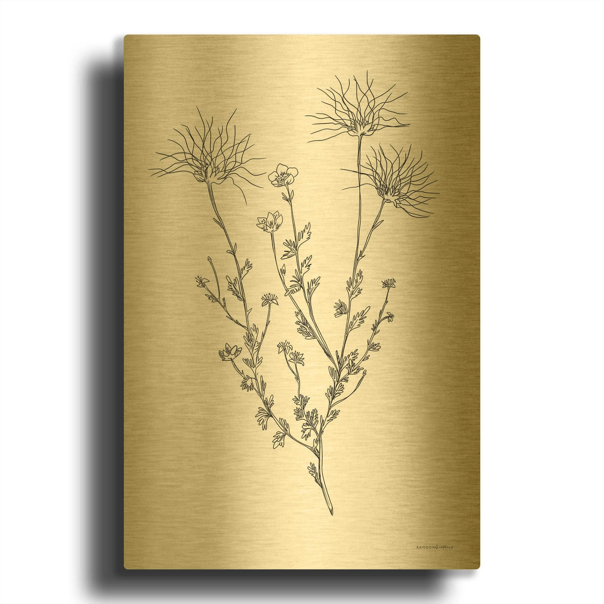 'Soft Whisper' By Kamdon Kreations Gold Metal Wall Art