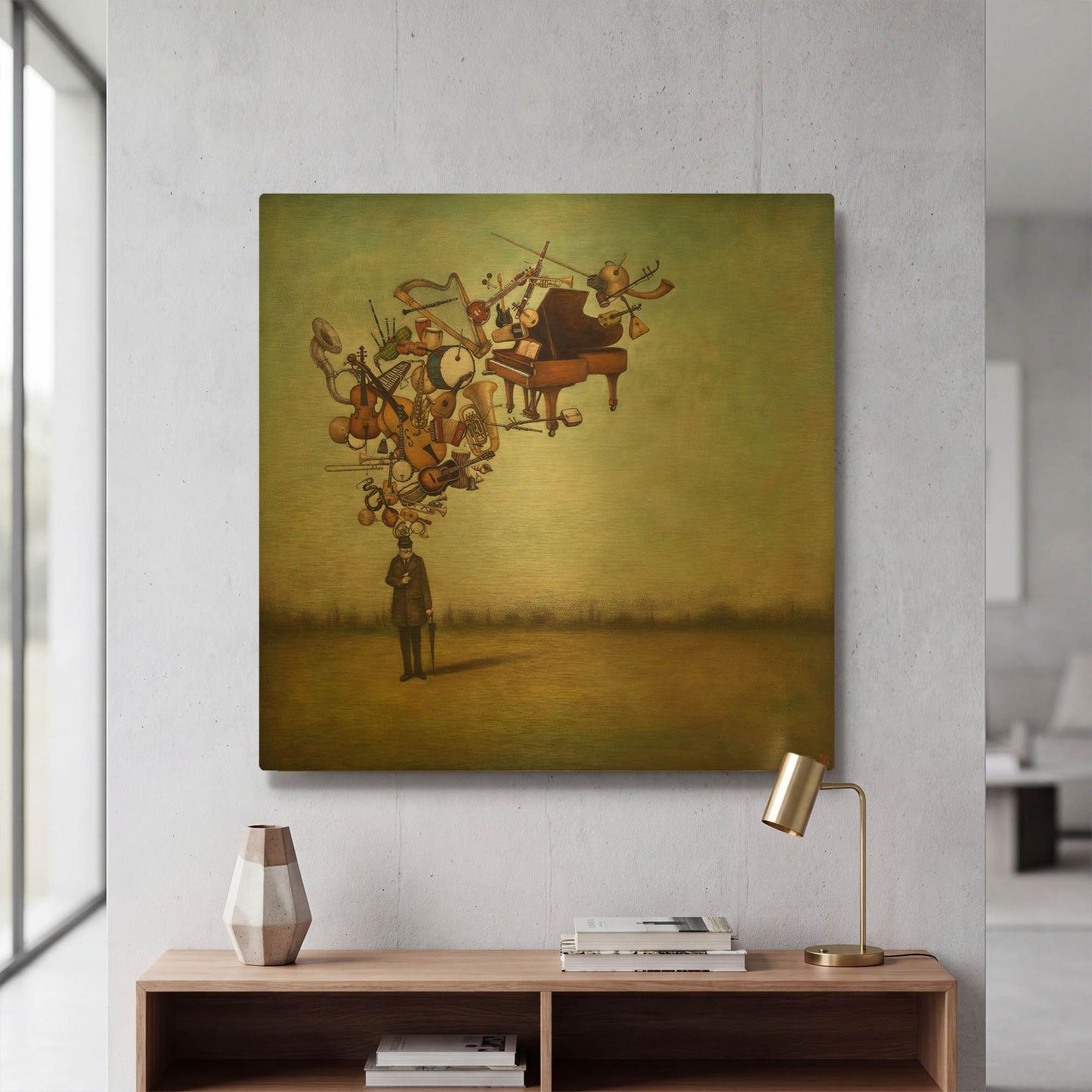 'Thanks for the Melodies' By Duy Huynh Gold Metal Wall Art