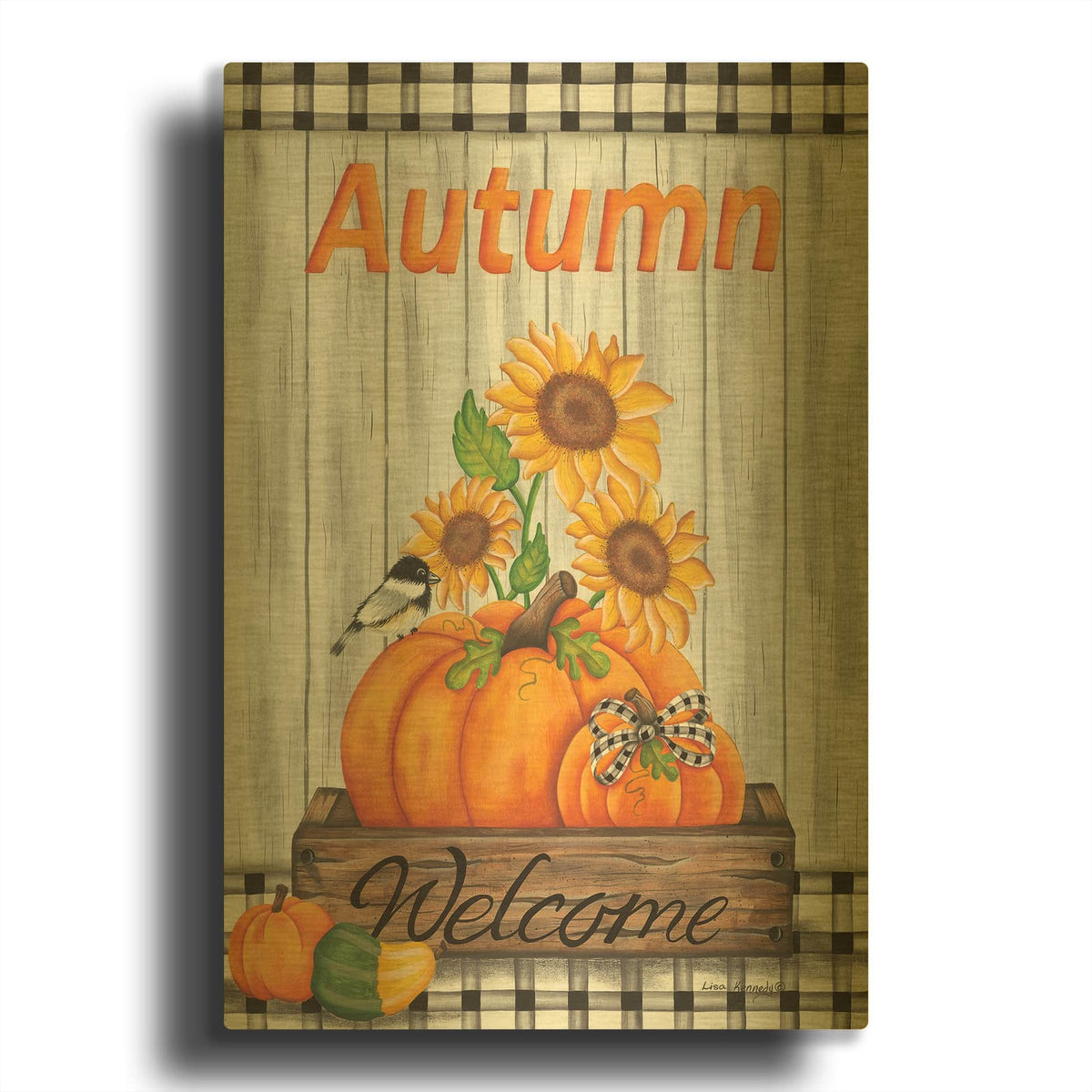 'Autumn Welcome' By Lisa Kennedy Gold Metal Wall Art