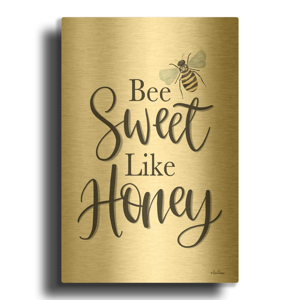 'Bee Sweet Like Honey' By Lisa Larson Gold Metal Wall Art