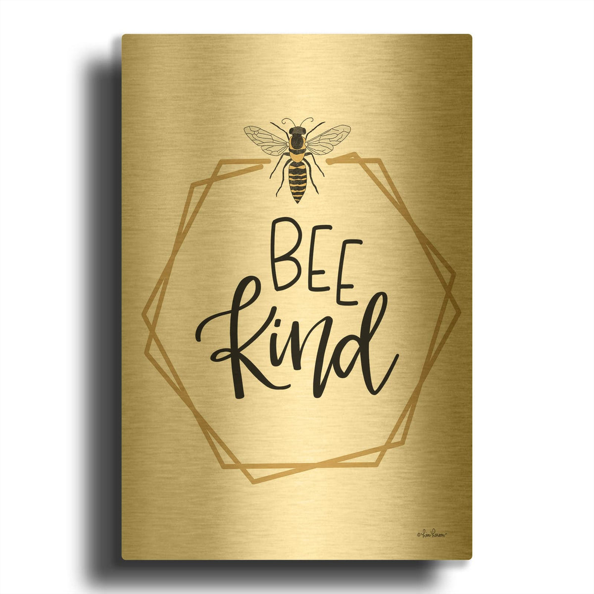 'Geo Bee Kind' By Lisa Larson Gold Metal Wall Art