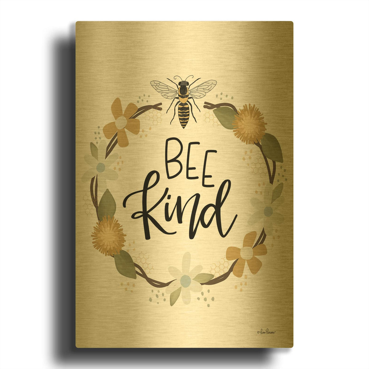 'Bee Kind' By Lisa Larson Gold Metal Wall Art