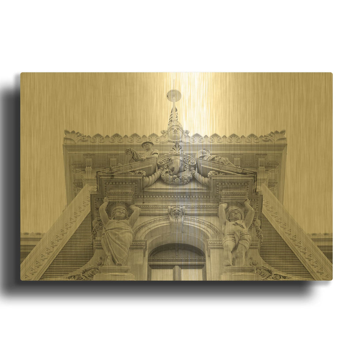 'Philadelphia Architecture' By Lori Deiter Gold Metal Wall Art