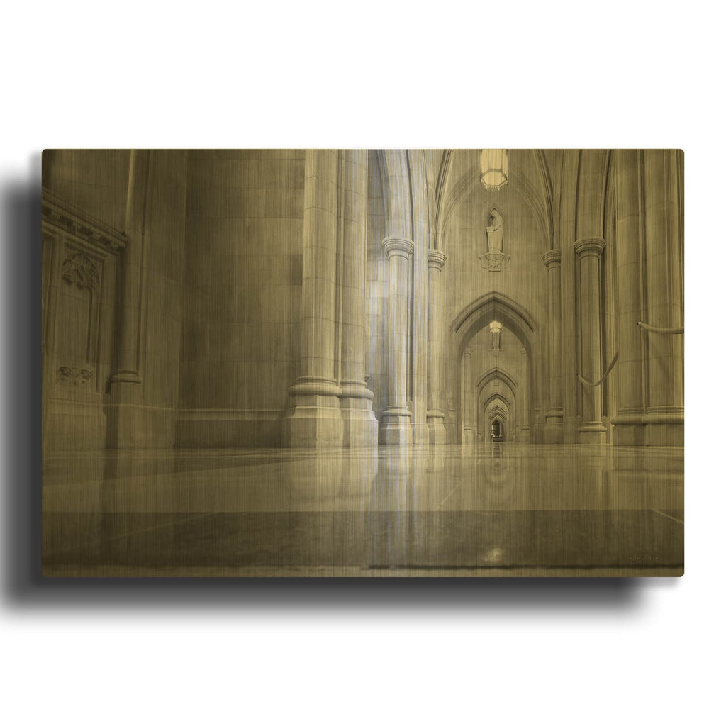 'National Cathedral' By Lori Deiter Gold Metal Wall Art
