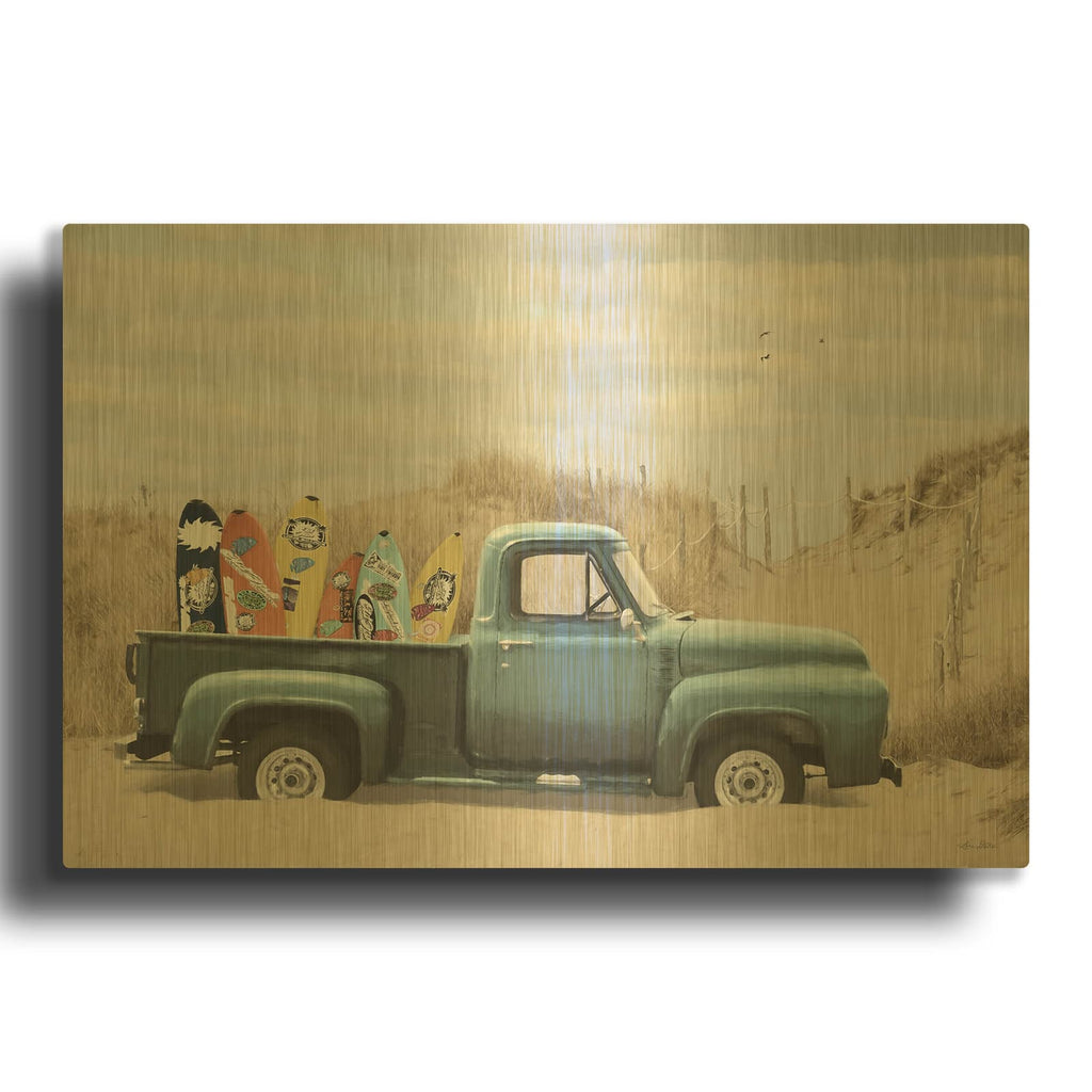 'Surf' By Lori Deiter Gold Metal Wall Art