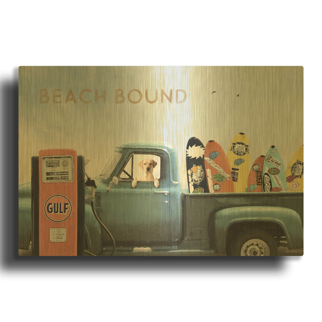 'Beach Bound' By Lori Deiter Gold Metal Wall Art