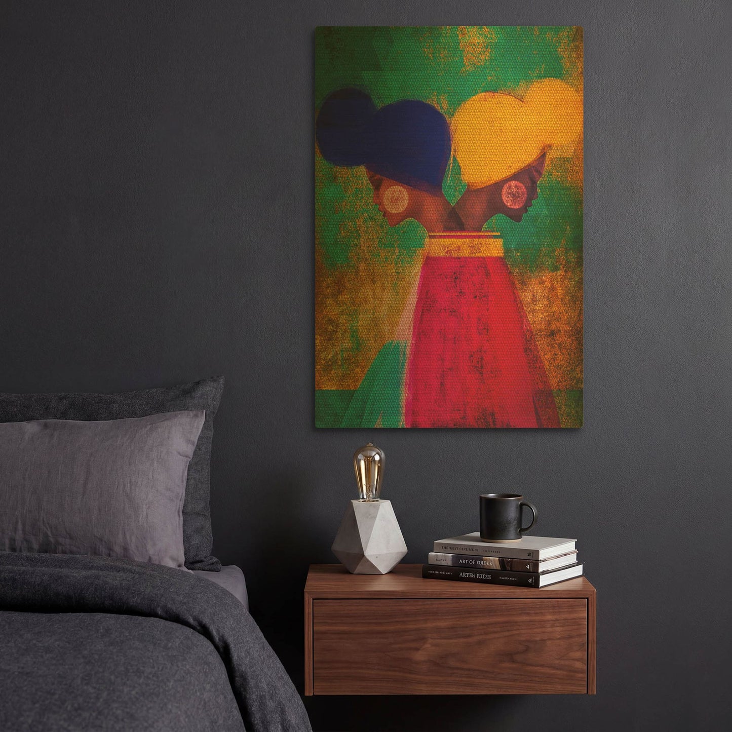 'Easy Ease (Vibrant)' By Erin Robinson Gold Metal Wall Art