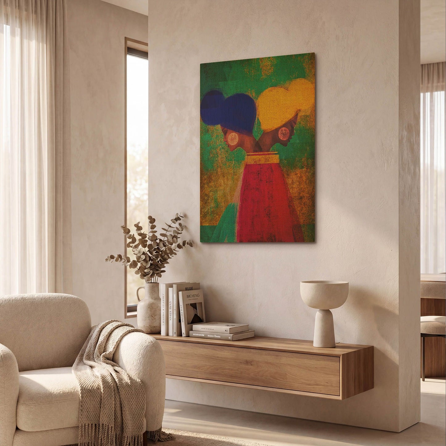 'Easy Ease (Vibrant)' By Erin Robinson Gold Metal Wall Art