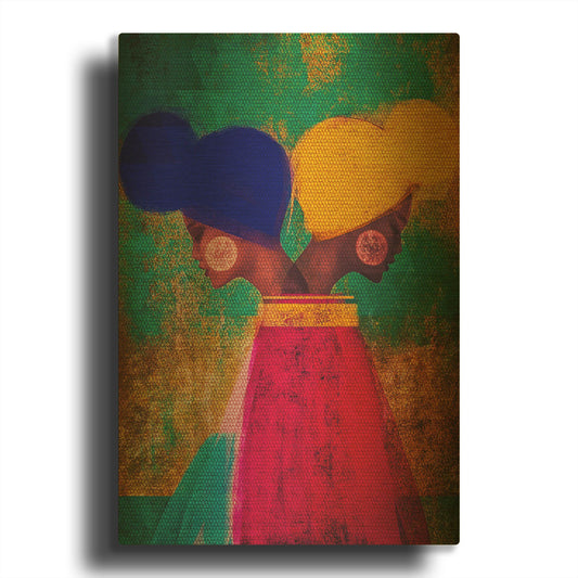 'Easy Ease (Vibrant)' By Erin Robinson Gold Metal Wall Art