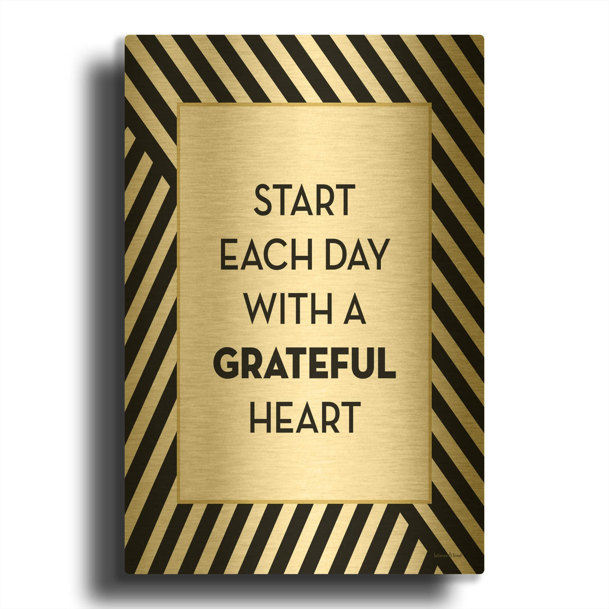 'Start Each Day' By Lettered & Lined Gold Metal Wall Art