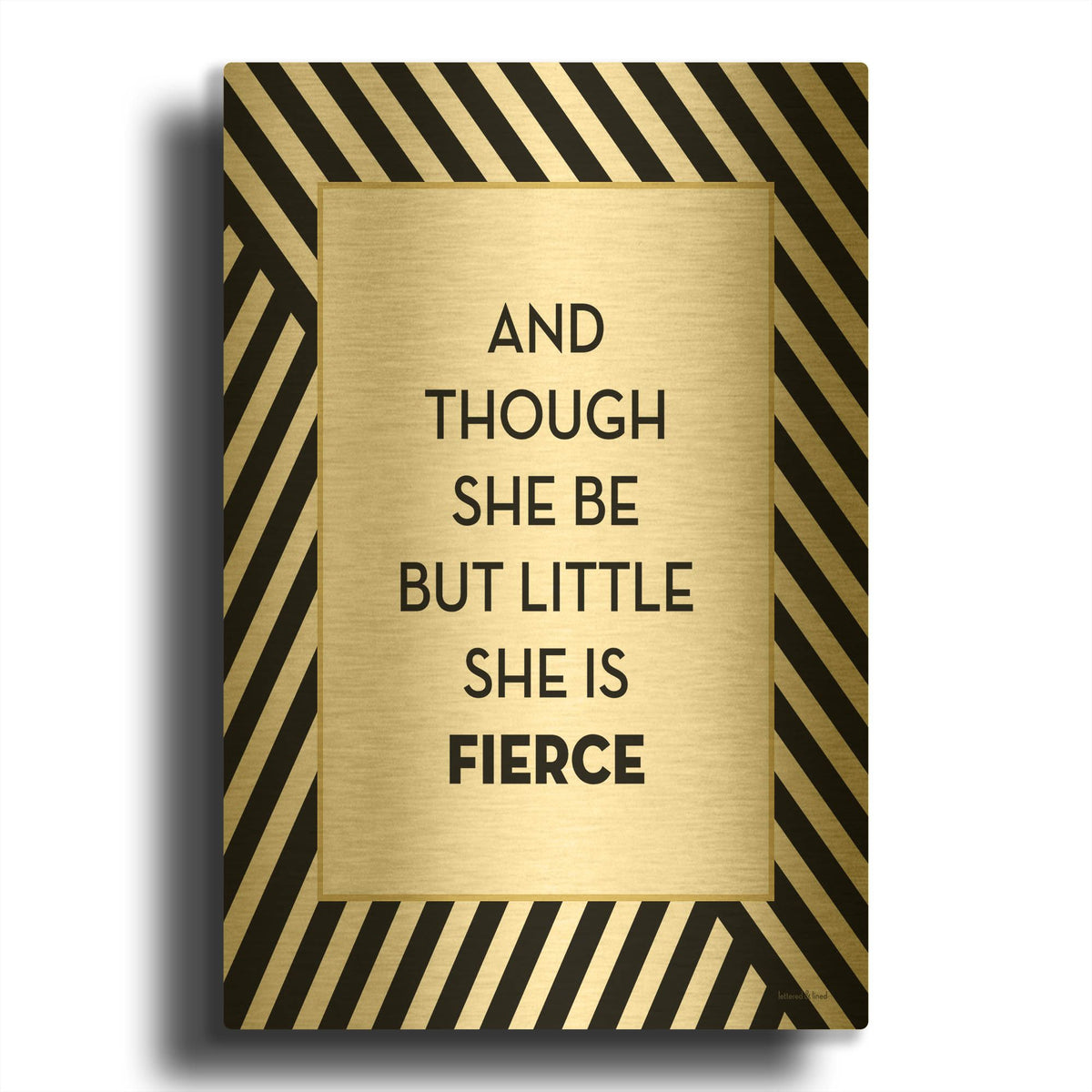 'She Is Fierce' By Lettered & Lined Gold Metal Wall Art