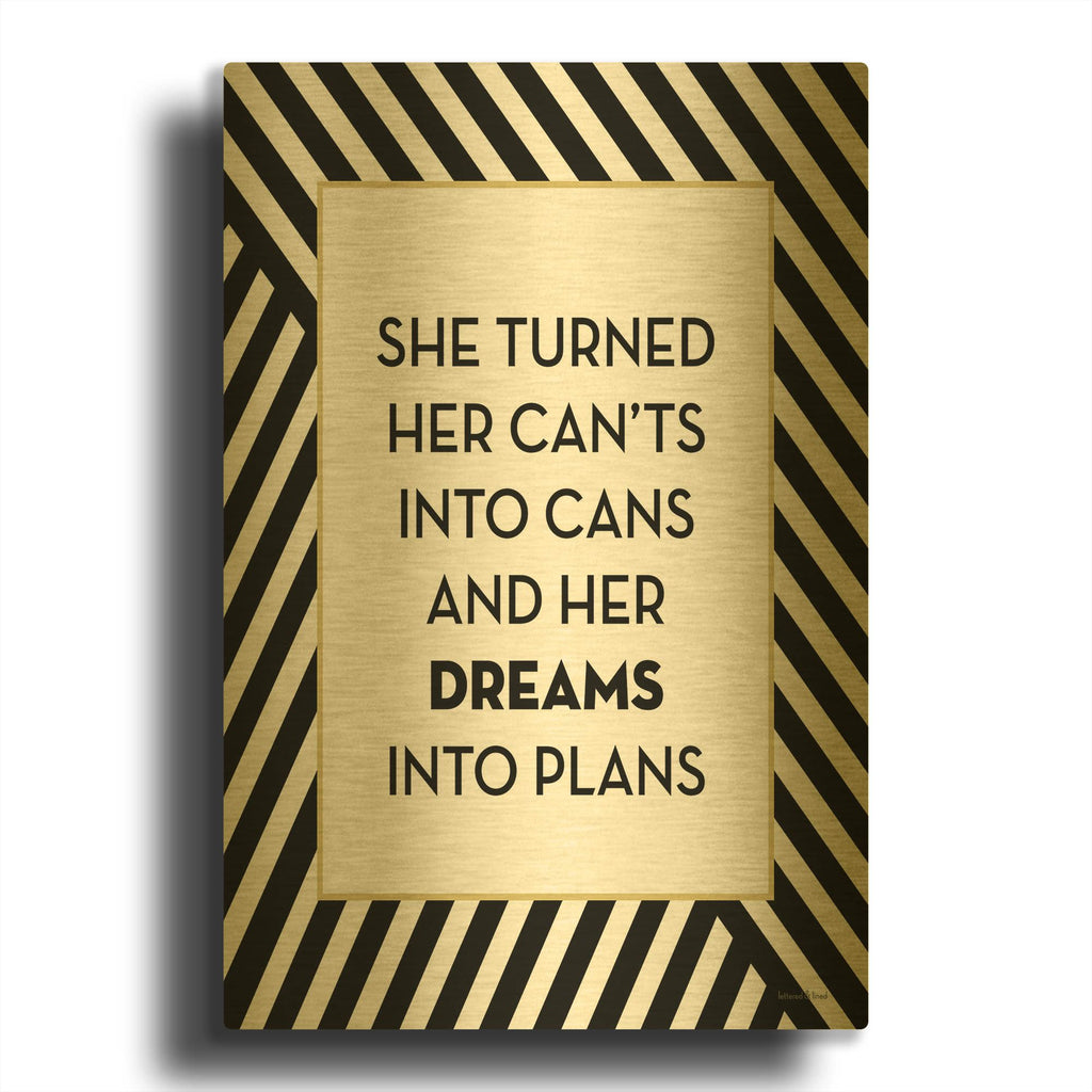 'Dreams' By Lettered & Lined Gold Metal Wall Art