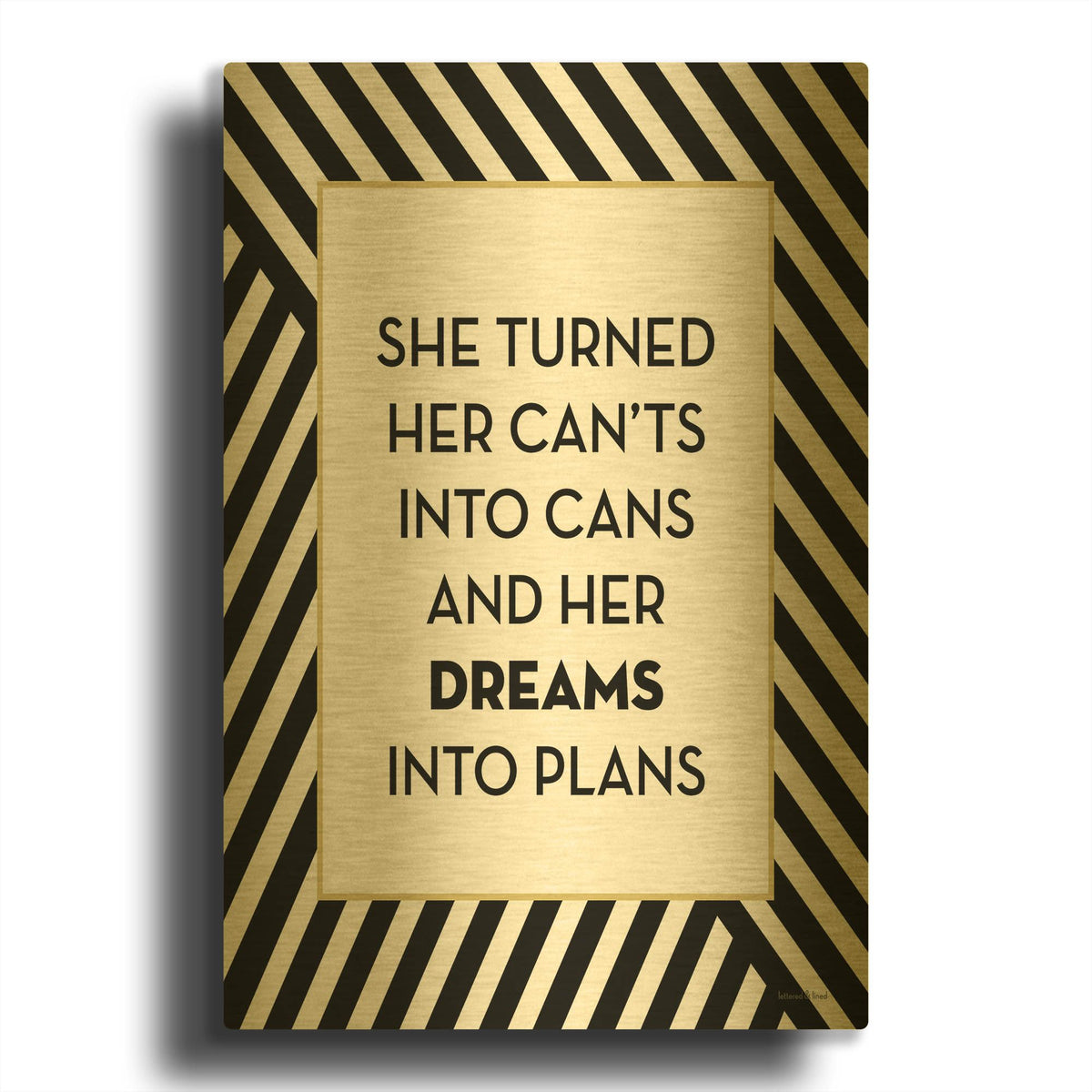 'Dreams' By Lettered & Lined Gold Metal Wall Art
