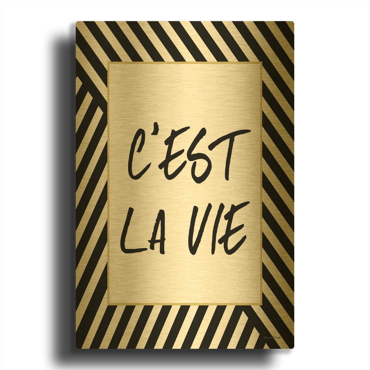'C' By Lettered & Lined Gold Metal Wall Art