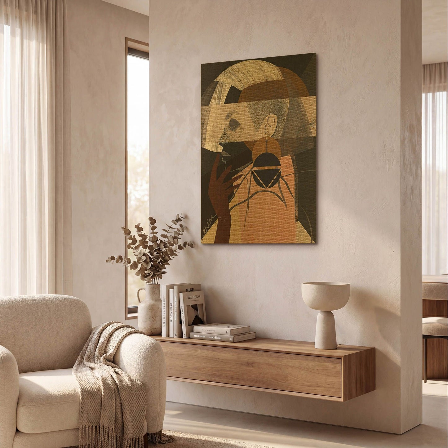 'Face Off No. 2' By Erin Robinson Gold Metal Wall Art