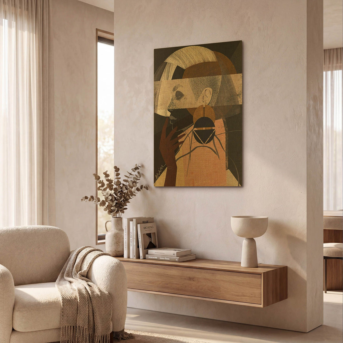 'Face Off No. 2' By Erin Robinson Gold Metal Wall Art