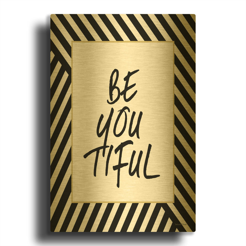 'Be-You-Tiful' By Lettered & Lined Gold Metal Wall Art