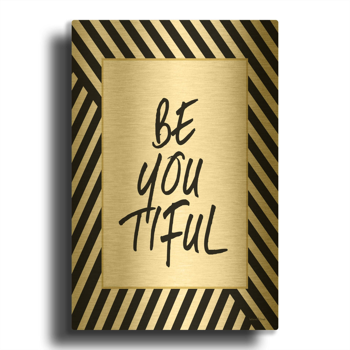 'Be-You-Tiful' By Lettered & Lined Gold Metal Wall Art