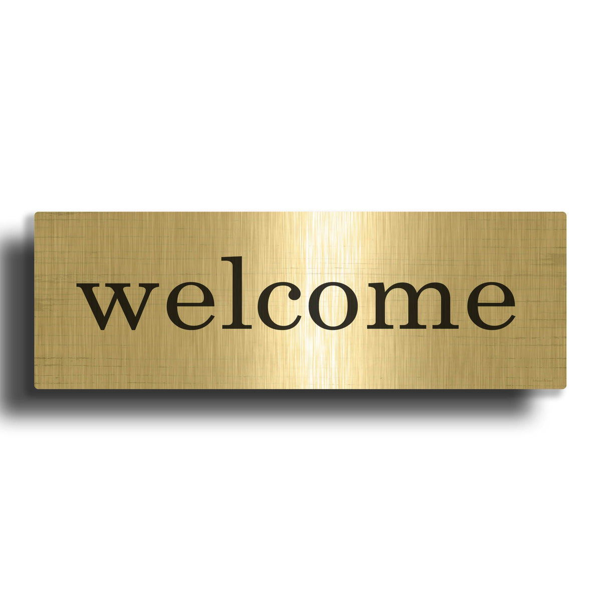 'Welcome' By Lettered & Lined Gold Metal Wall Art