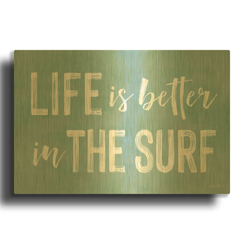 'Life Is Better In The Surf' By Lettered & Lined Gold Metal Wall Art
